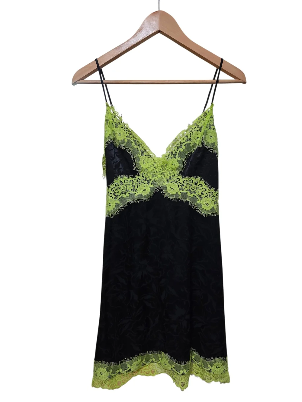 Alice + Olivia Zaira Empire Waist Green Lace Trim Dress Size 2 - Picture 2 of 9